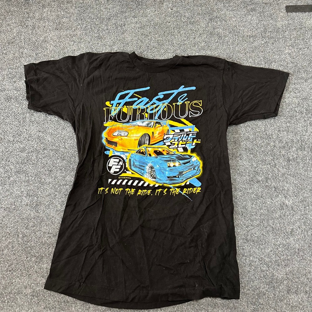 Fast & Furious T-Shirt Mens Size M Black Graphic Cotton Movie Car Streetwear Tee